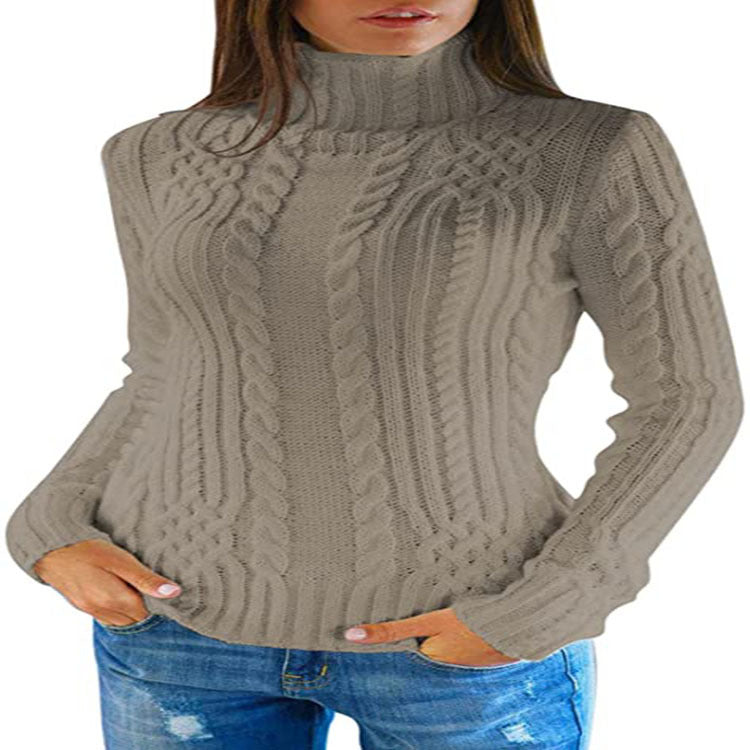 Durable Women's Turtleneck Fashion Slim Fit Sweaters