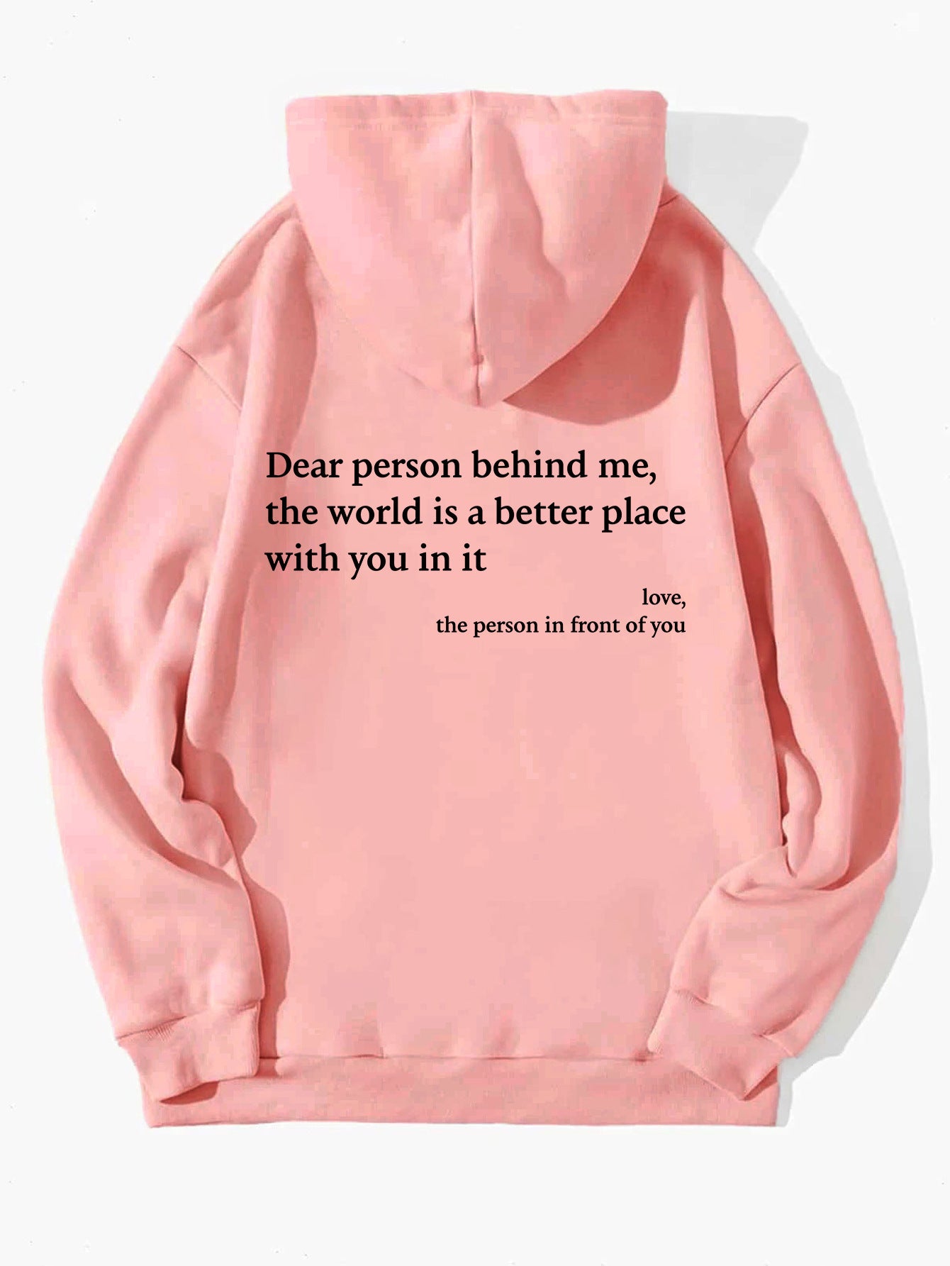 Women's Brushed Hoody Plain Letter Printed Kangaroo Sweaters