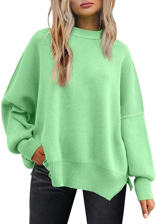 Women's Batwing Long-sleeved Autumn Knitted Side Slit Sweaters