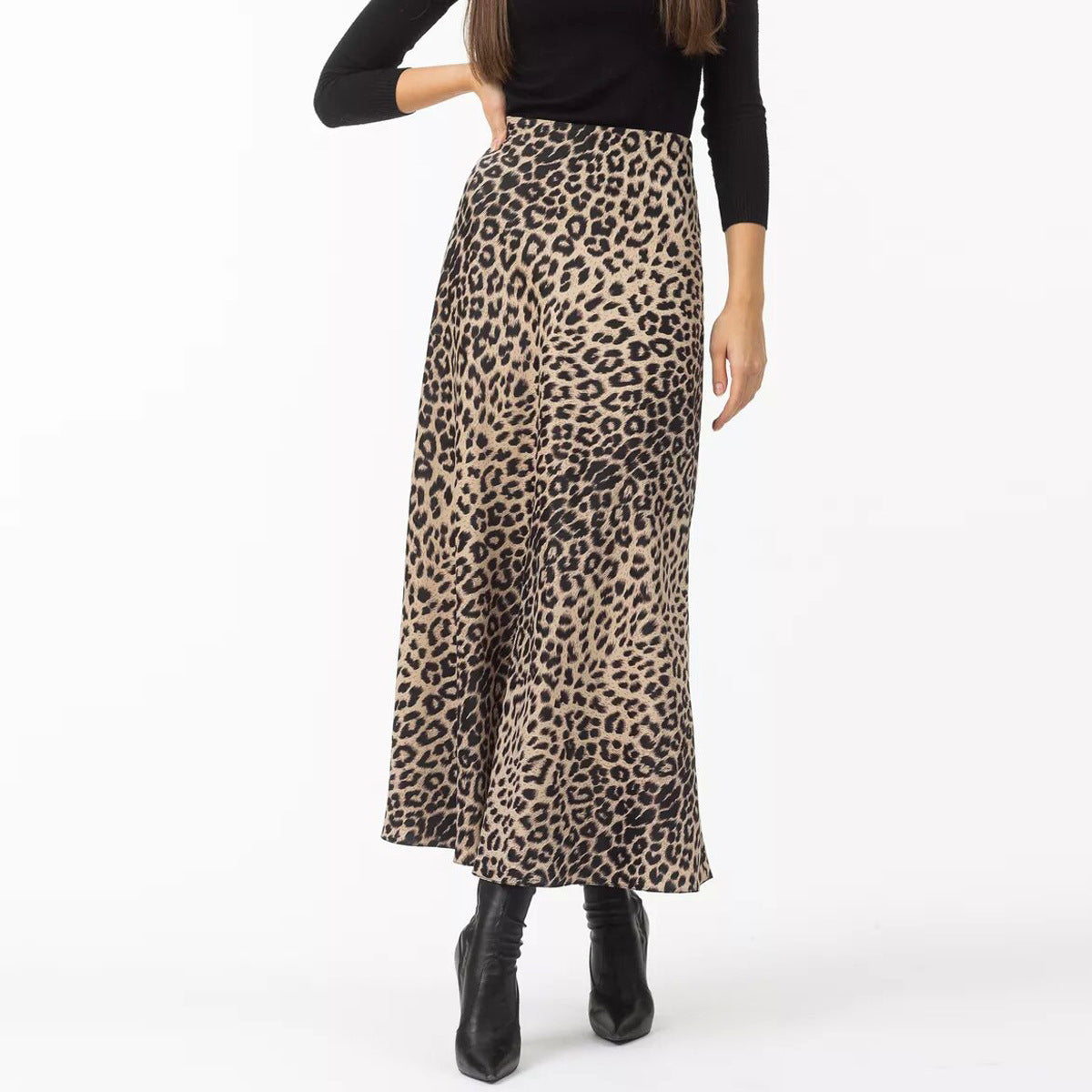 Sexy Leopard Print Maxi High Waist Skirts