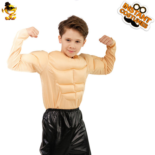 T-shirt pour hommes, enfants et muscles Jeux de rôle Fausse poitrine Costumes abdominaux