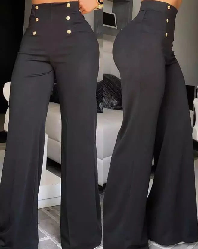 Pantalon évasé croisé tendance pour femme