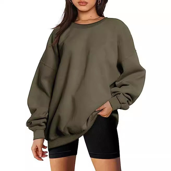 Women's Oversized Loose Sports Long Sleeve Round Sweaters