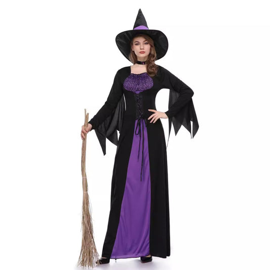 Halloween Witch Adult Role Play Purple Costumes