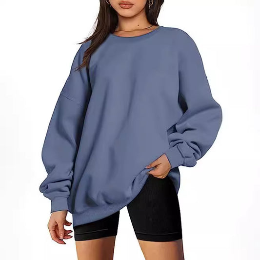 Women's Oversized Loose Sports Long Sleeve Round Sweaters