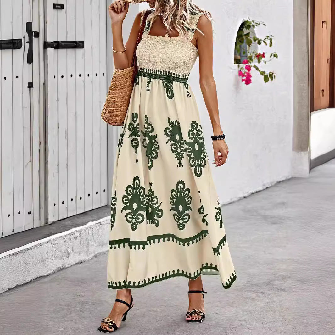 Women's Beach Dress Holiday Style Printing Clothing