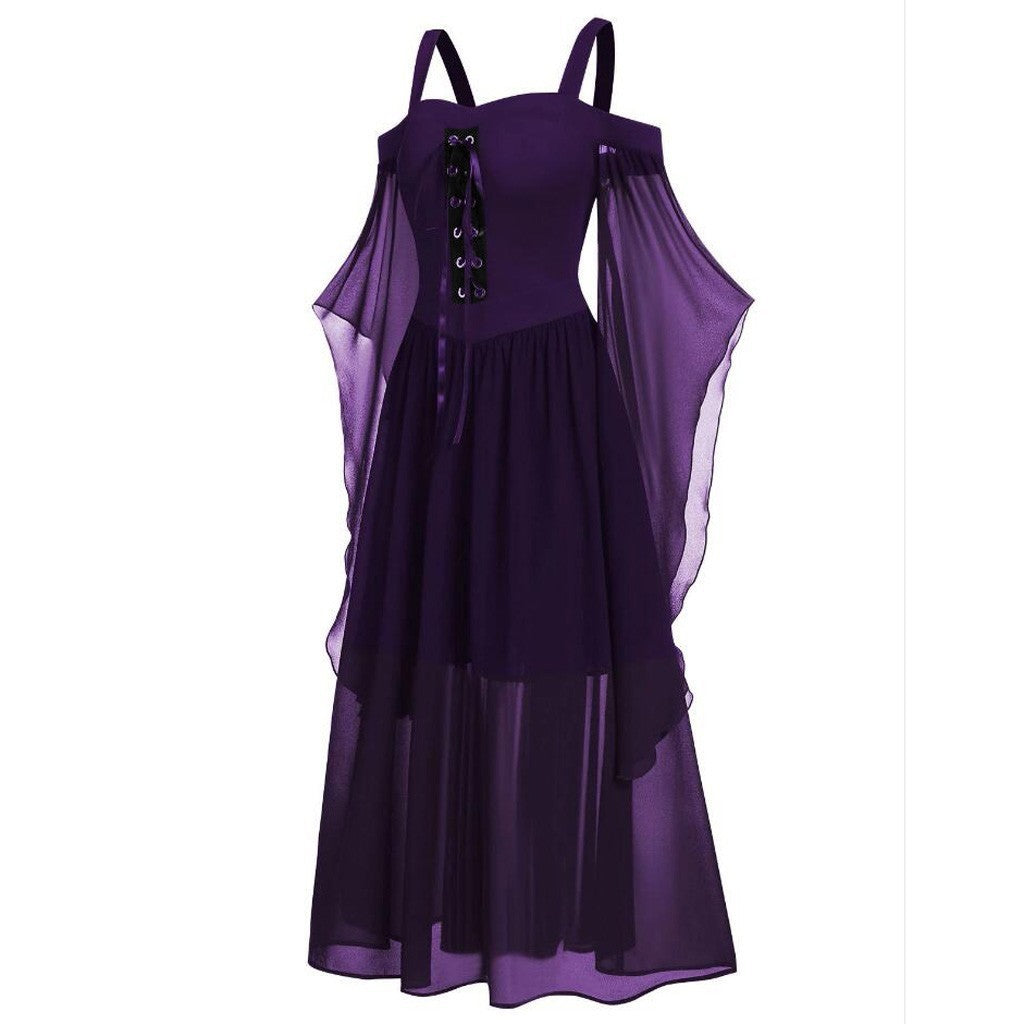 Halloween Witch Strap Expandable Dress Long Dresses