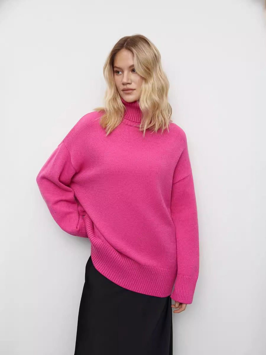 Glamorous Stylish Knitted Russian Turtleneck Loose Sweaters