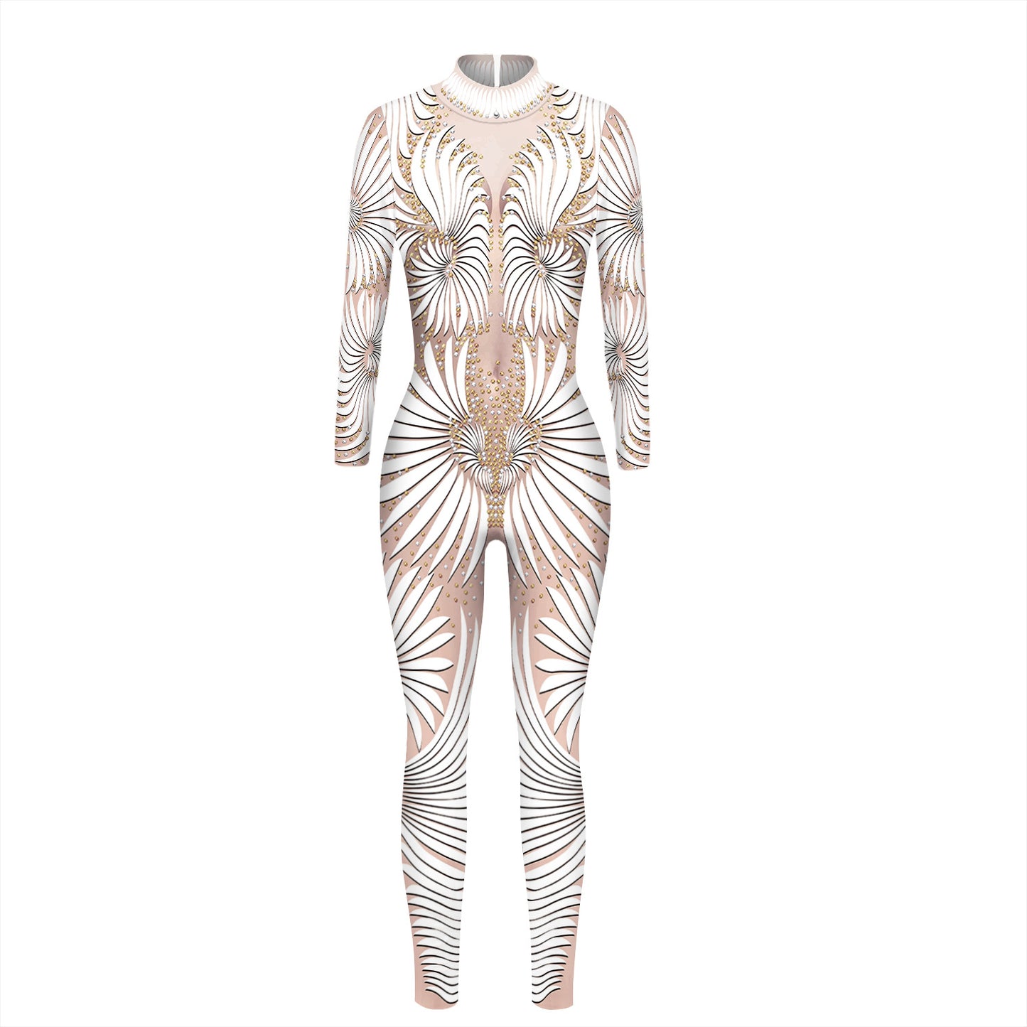 Women's Halloween Digital Printing Slim Fit Slimming Long Costumes