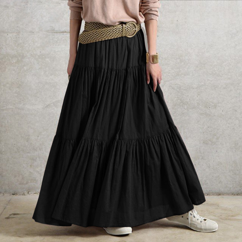 Women's Ruffled Spring Casual Retro Pleated Dress Skirts