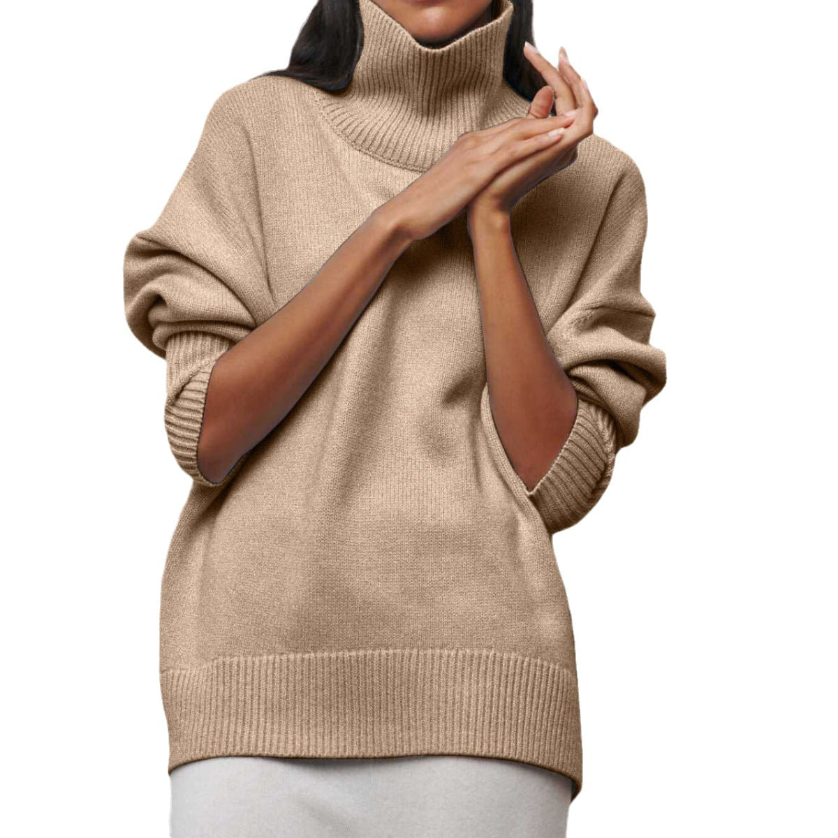 Women's Special Party Loose Mock Neck Sweaters