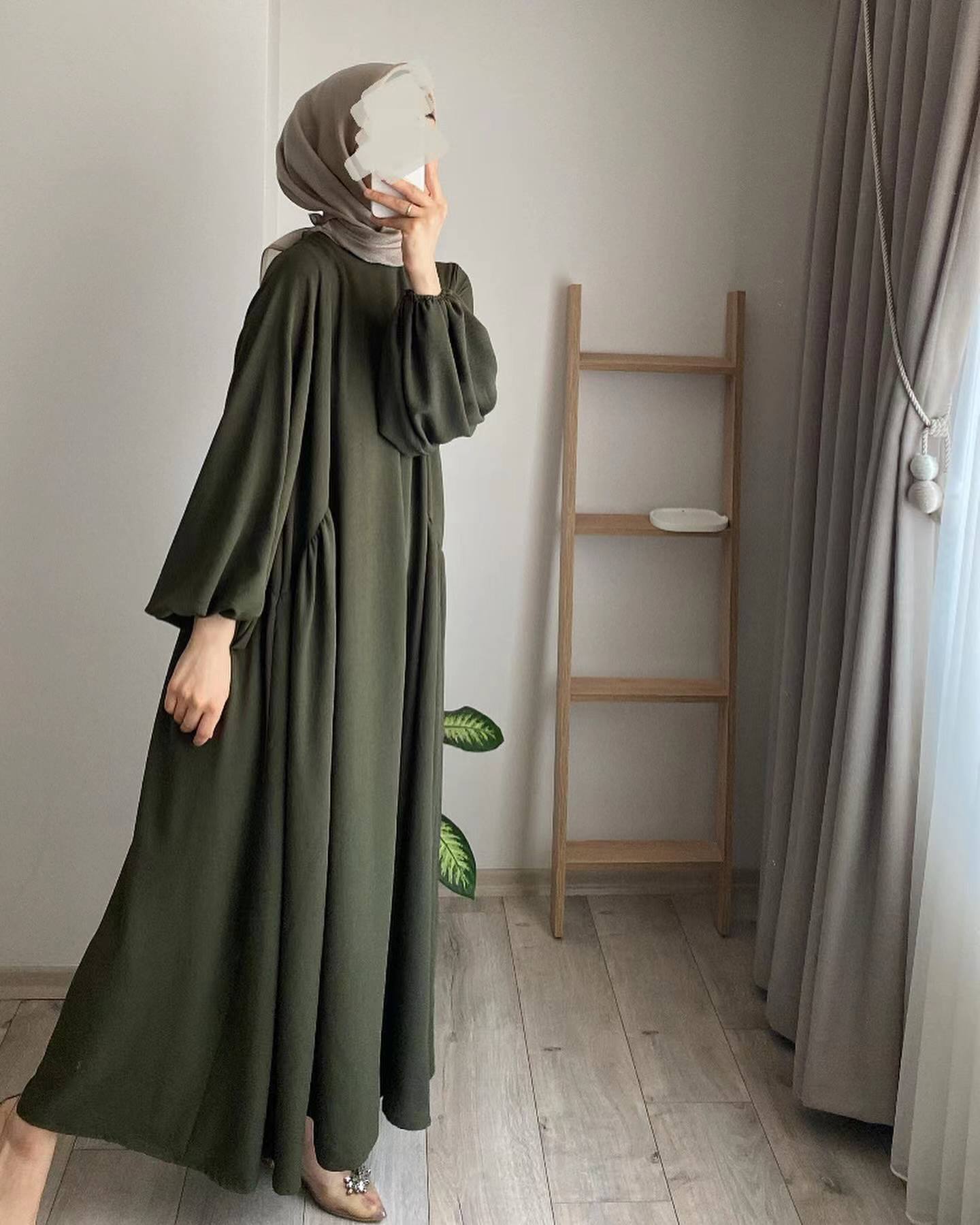 Women's Muslim Wear Solid Color Elegant Fashion Dresses