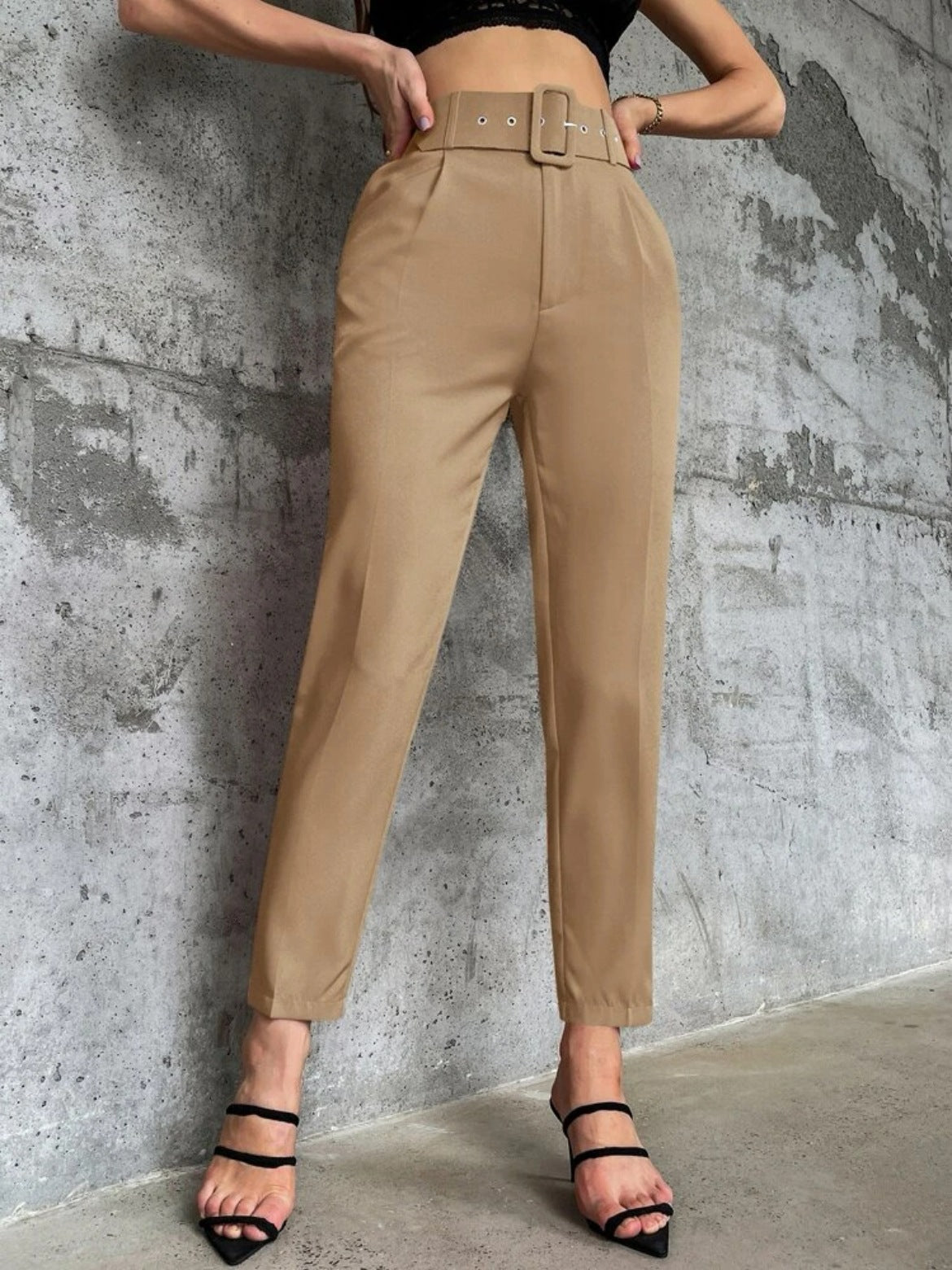 Pantalon slim à ceinture micro-élastique flatteur pour la silhouette