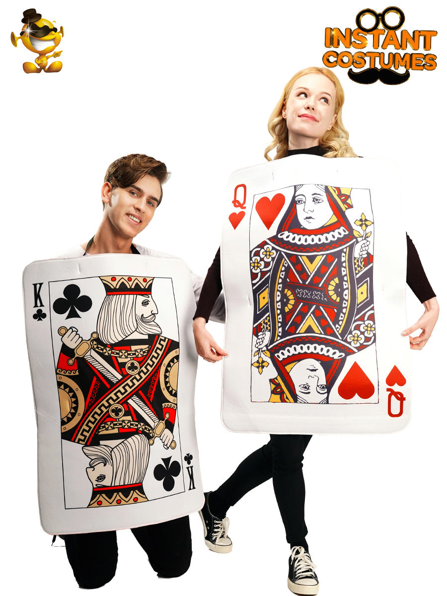 Women's & Men's Poker Couple Clothes Peach Heart Queen Plum Blossom King Costumes