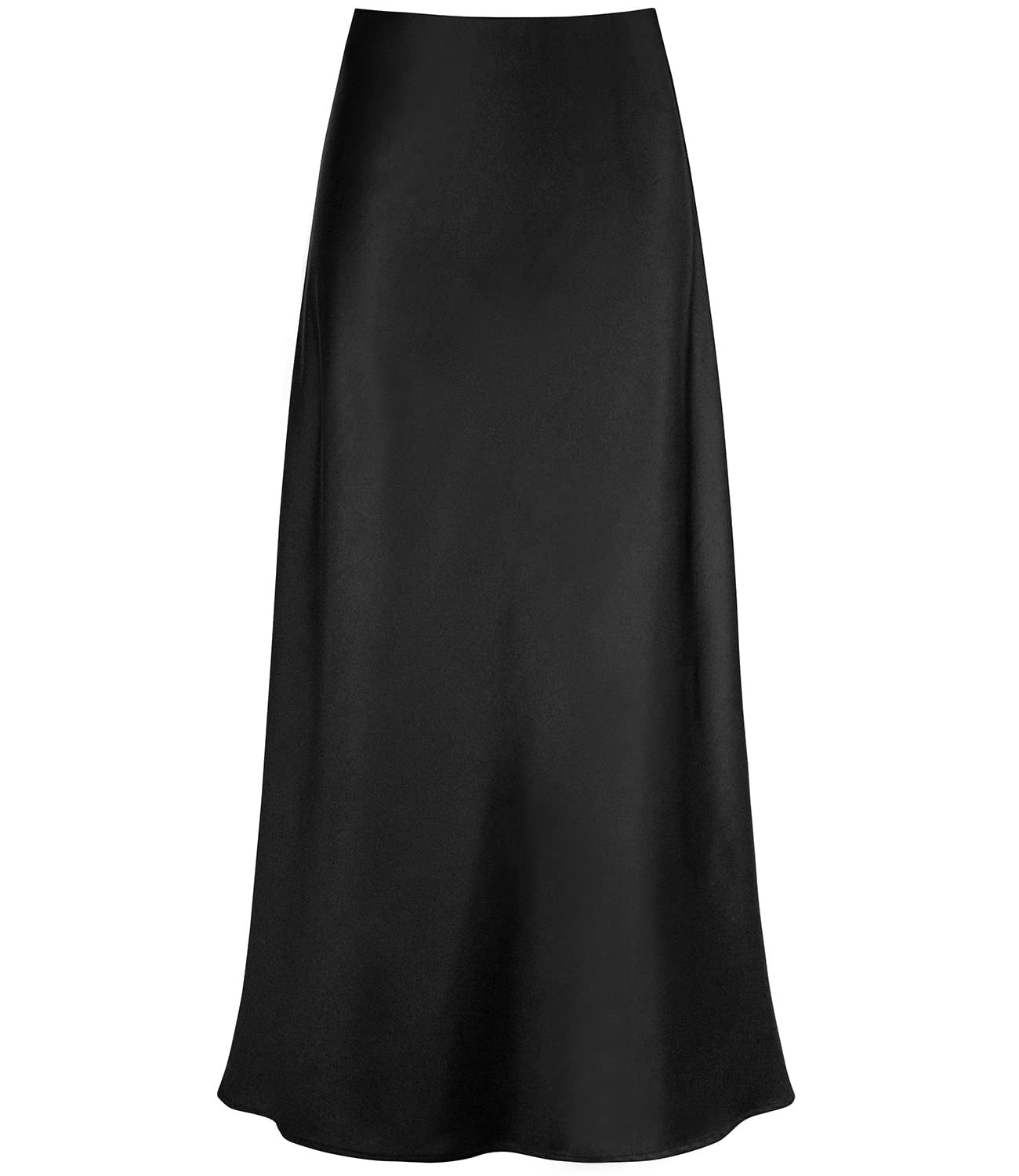 Women's Temperament Silky Texture Forged Surface Acetate Vertical High Skirts