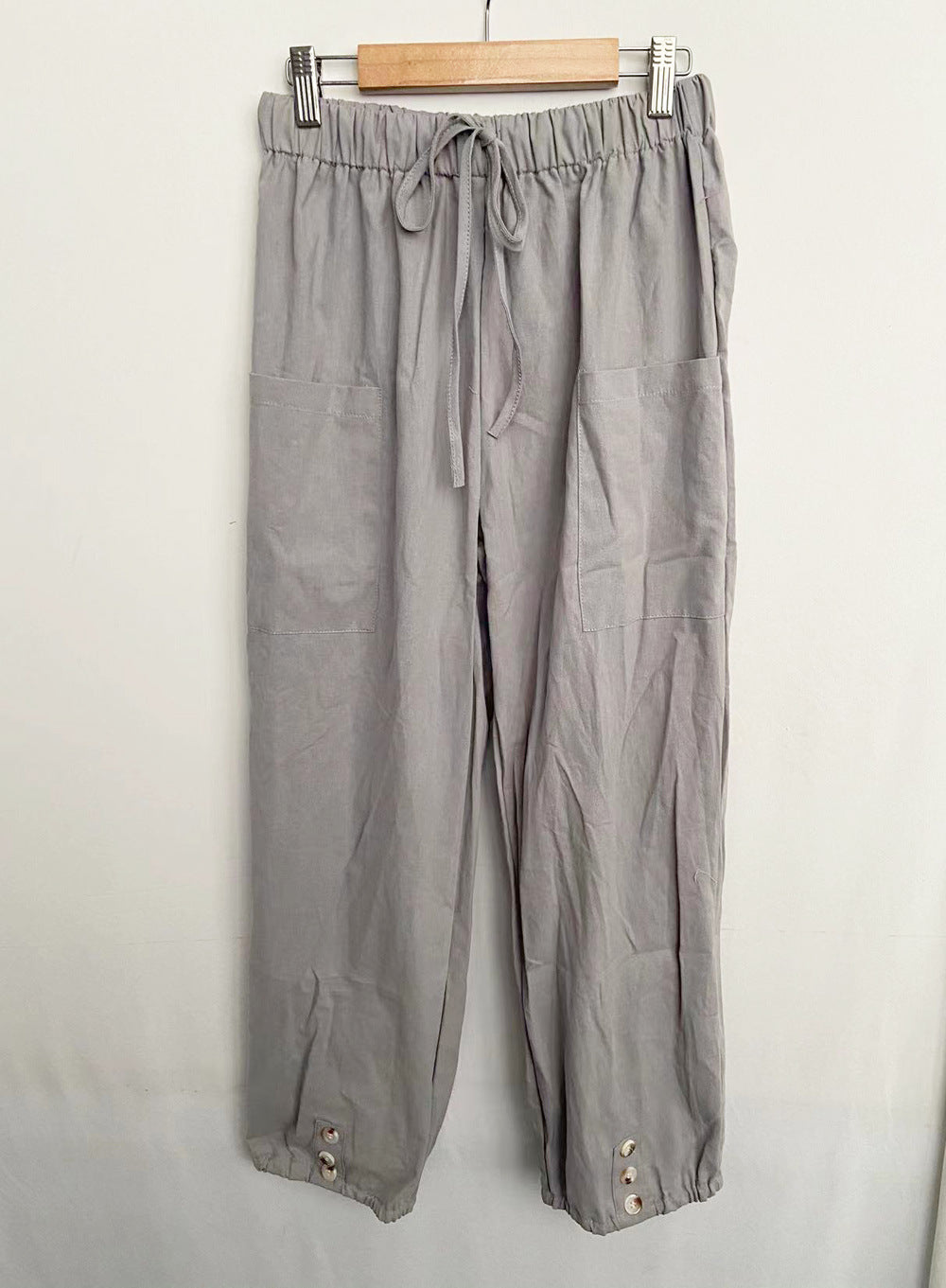 Pantalon ample en lin à taille haute pour femme