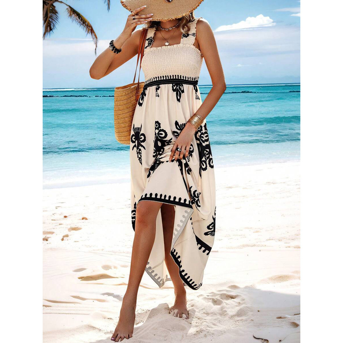 Women's Beach Dress Holiday Style Printing Clothing