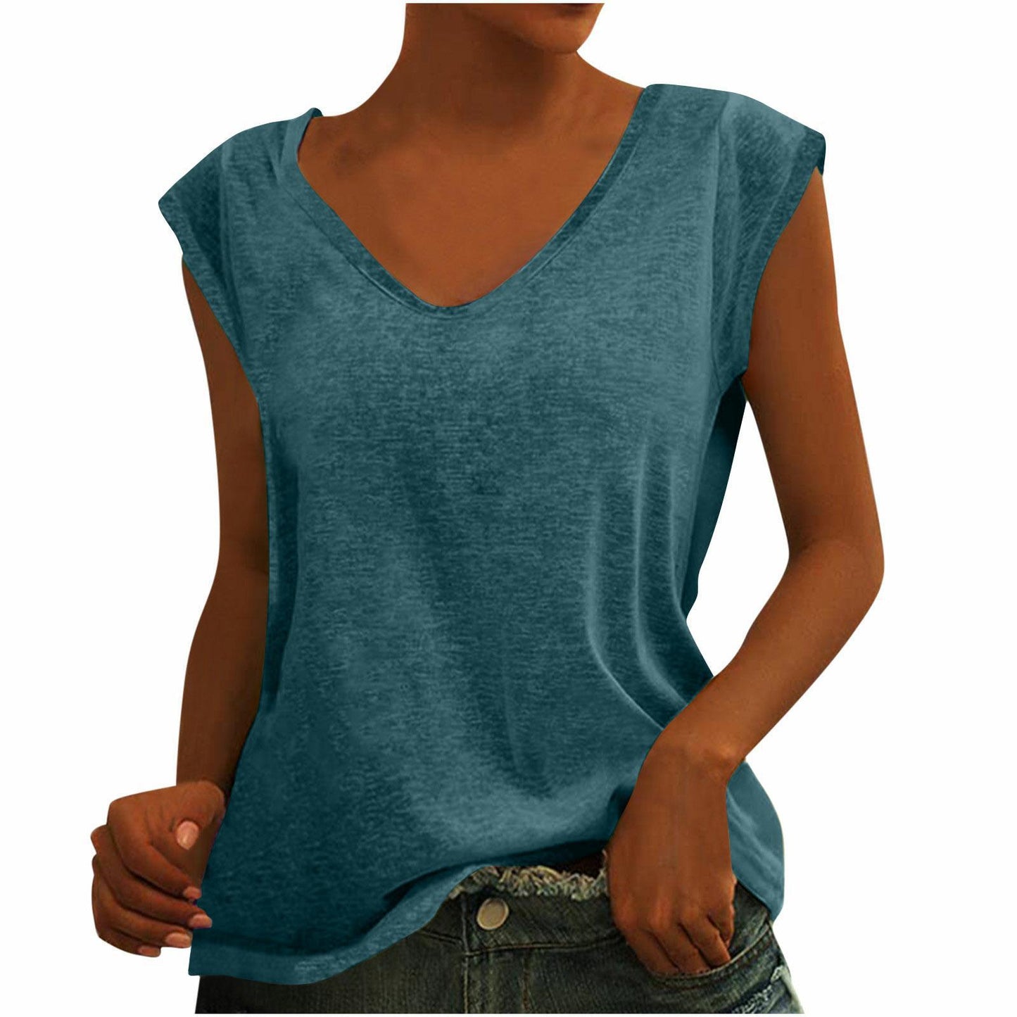 Women's Solid Color Cover Sleeve Casual Loose Blouses