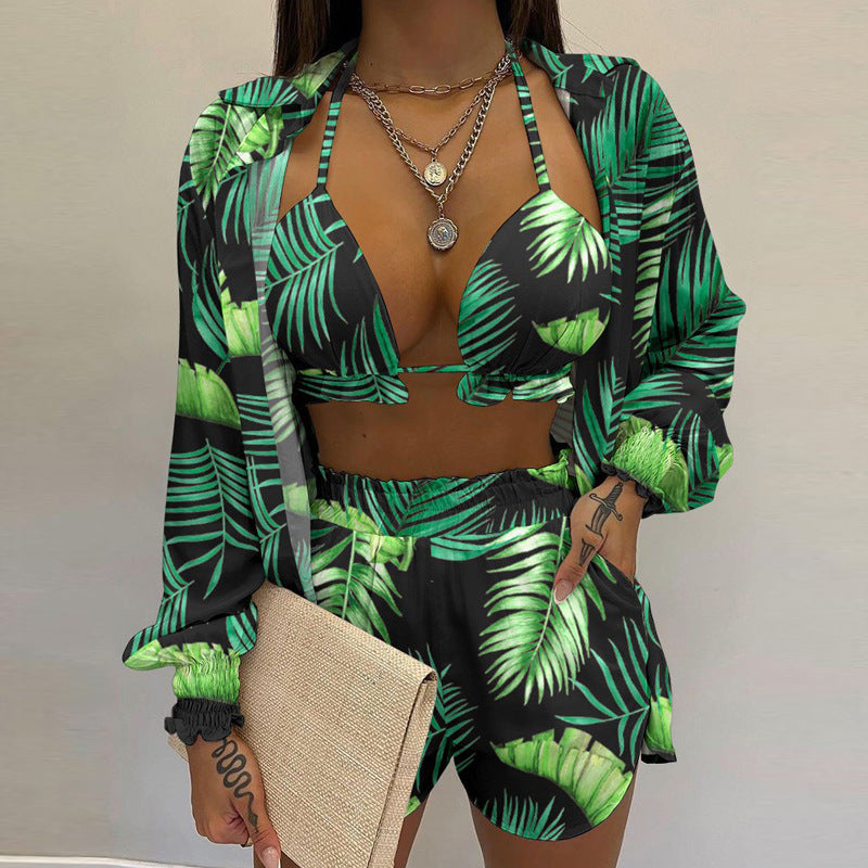 Women's Sexy Three-piece Autumn Beach Fashion Suits