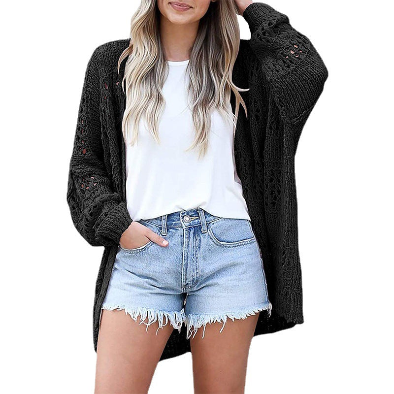 Women's Fashion Long Sleeve Hollow Out Cardigans