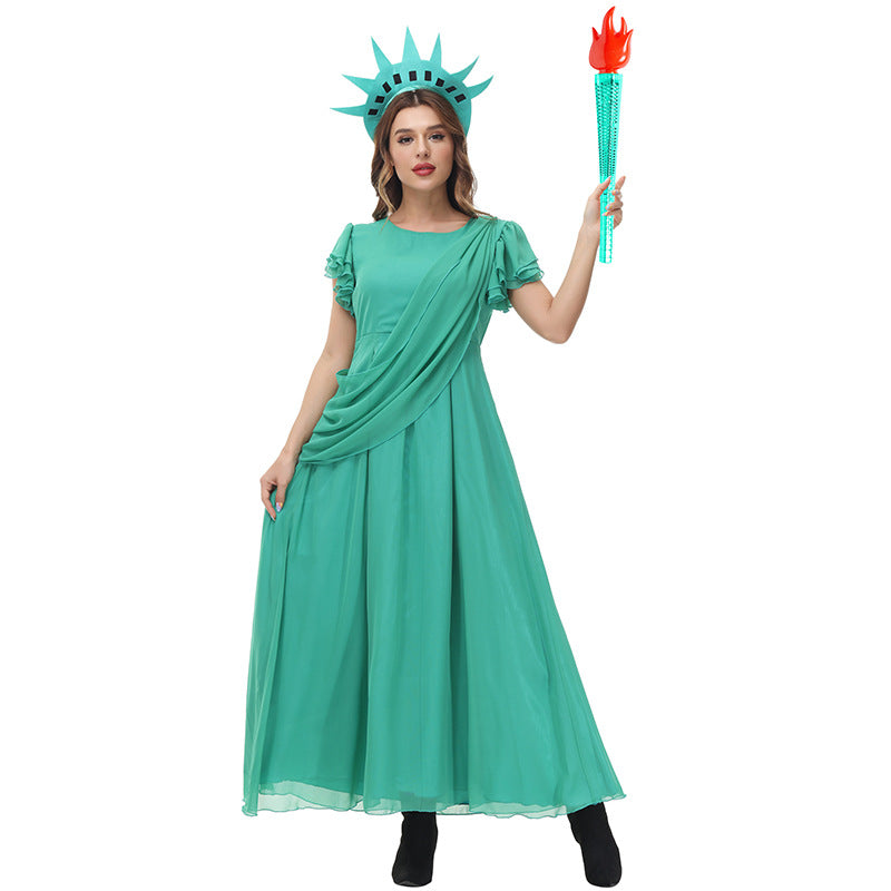 Green Chiffon Party Maxi Dress Free Shine World Costumes