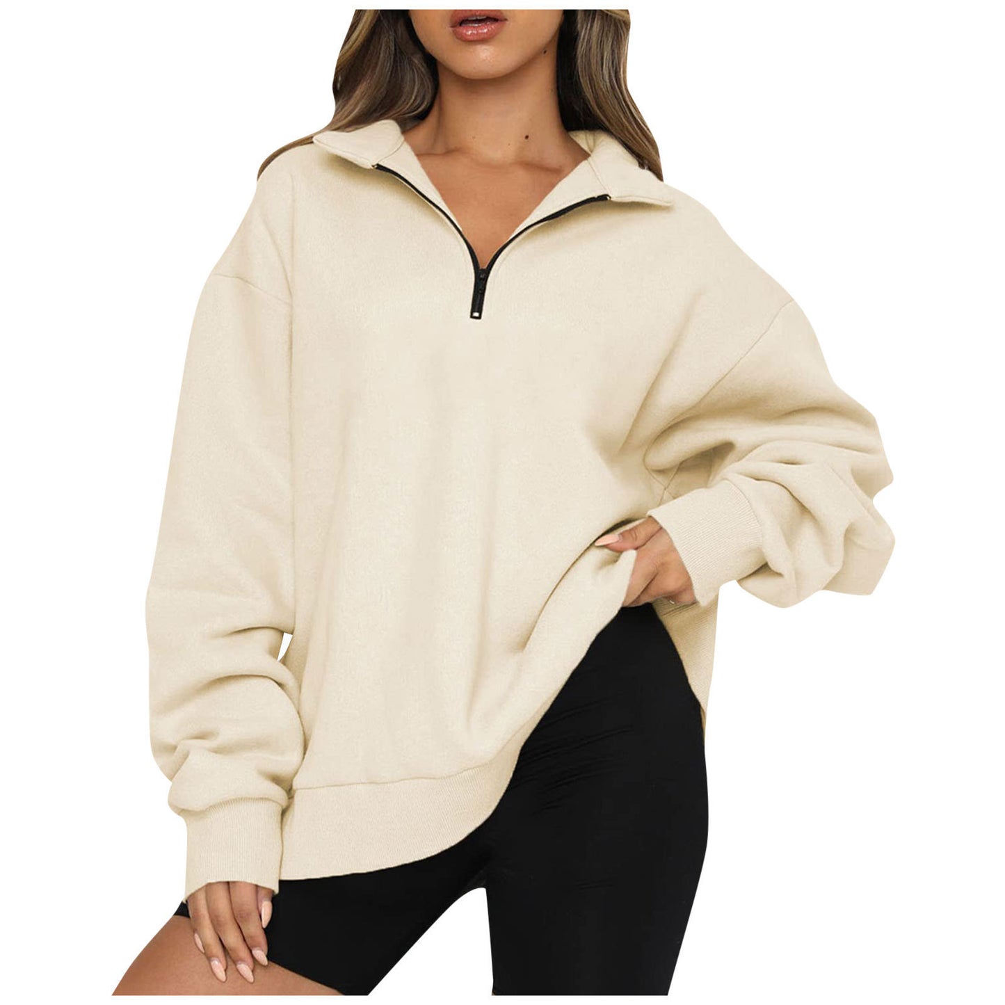 Women's Veet Hoodie Loose Solid Color Without Sweaters