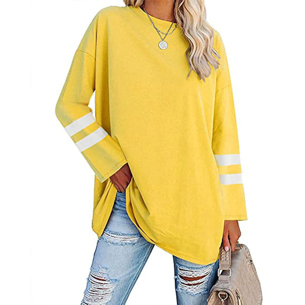 Women's T-shirt Color Loose Shoulder Sleeve Round Blouses