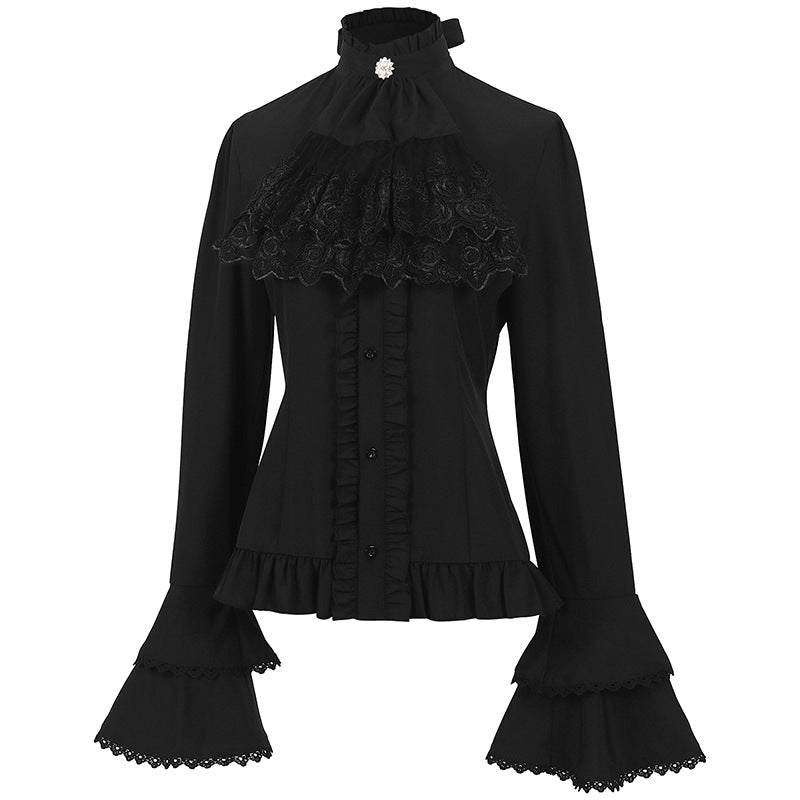 Chemise plissée pour femme Costumes médiévaux de style victorien intérieur