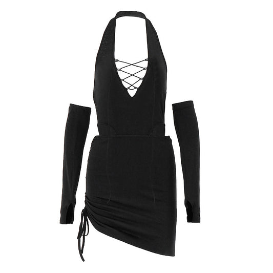 Women's Sexy Halter Backless Summer Fashion Drawstring Suits