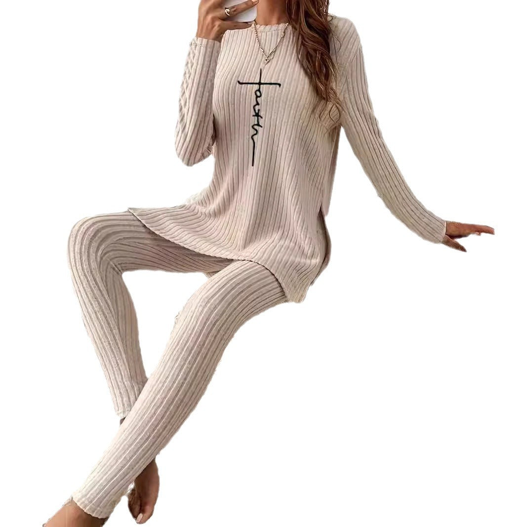 Women's Autumn Fashion Long Sleeve Printed Sports Suits