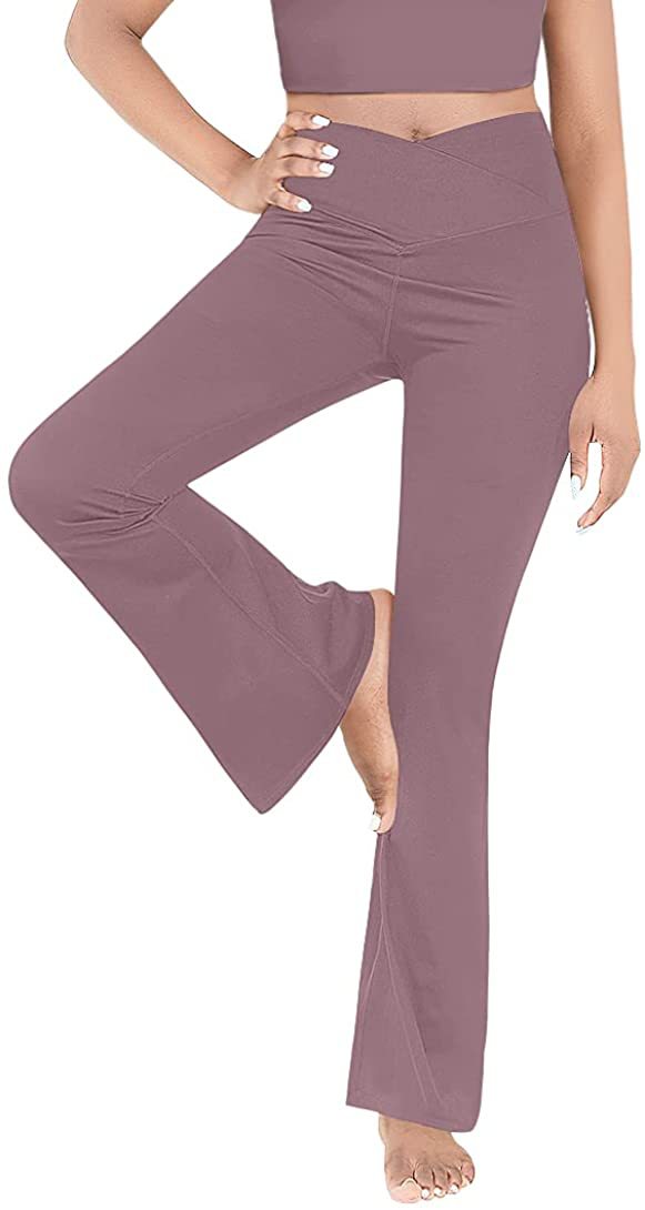 Pantalon décontracté taille haute slim couleur unie