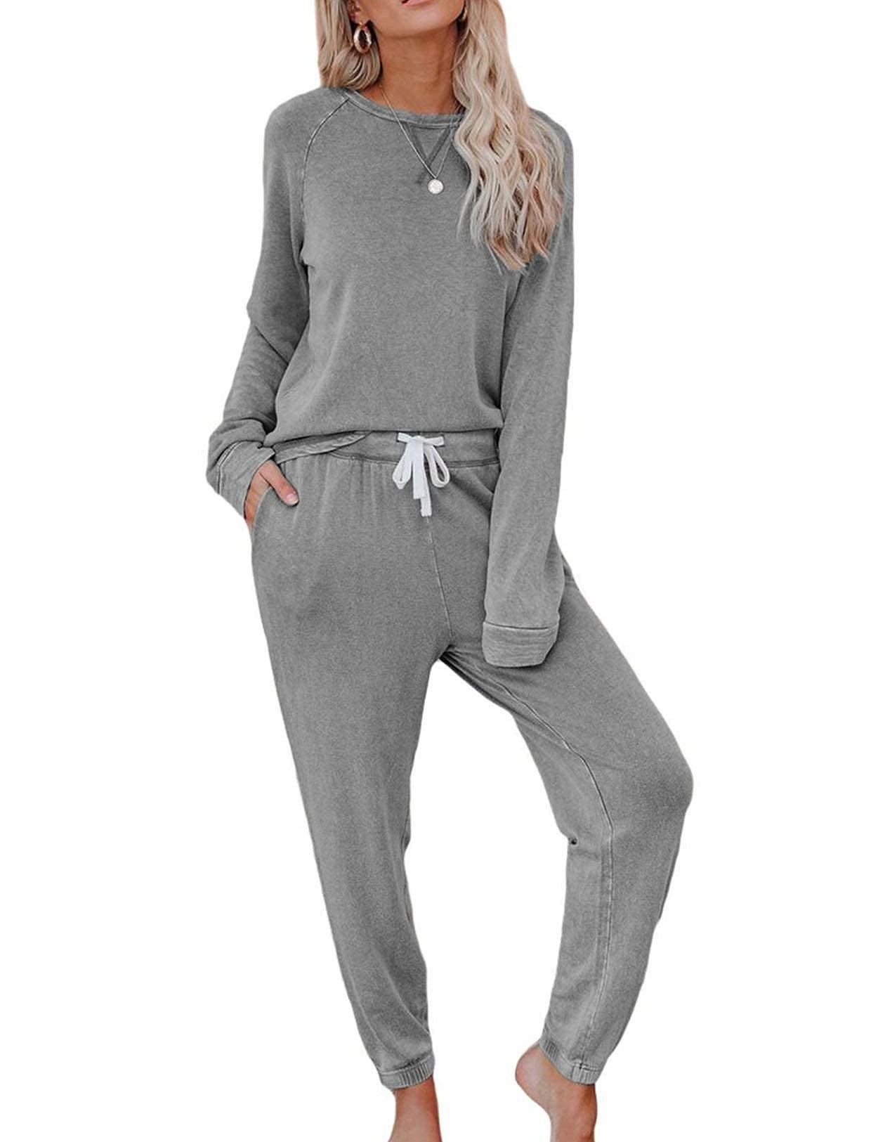 Women's Home Wear Casual Long-sleeved T-shirt And Suits