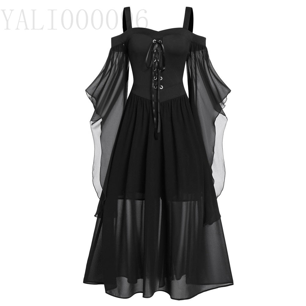 Halloween Witch Strap Expandable Dress Long Dresses