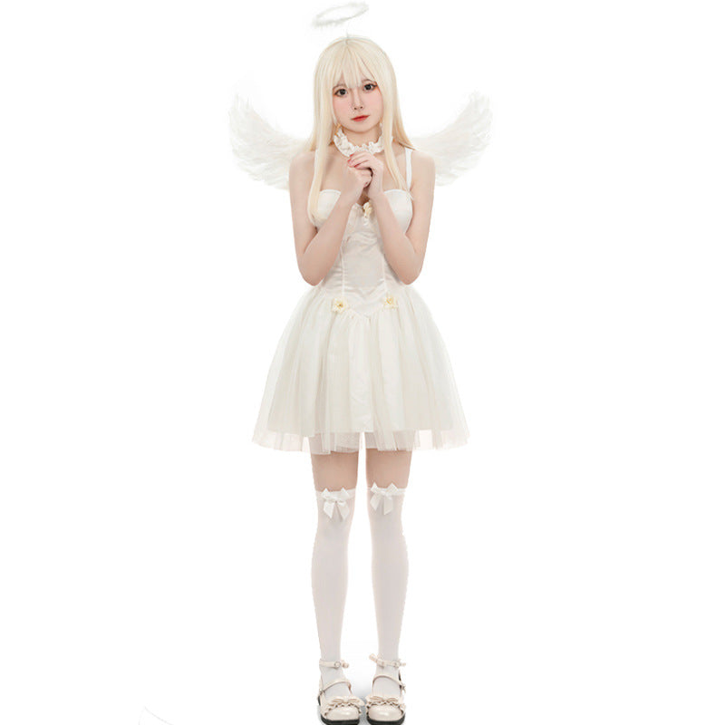 Costumes de personnages d'ange noir et blanc pour Halloween