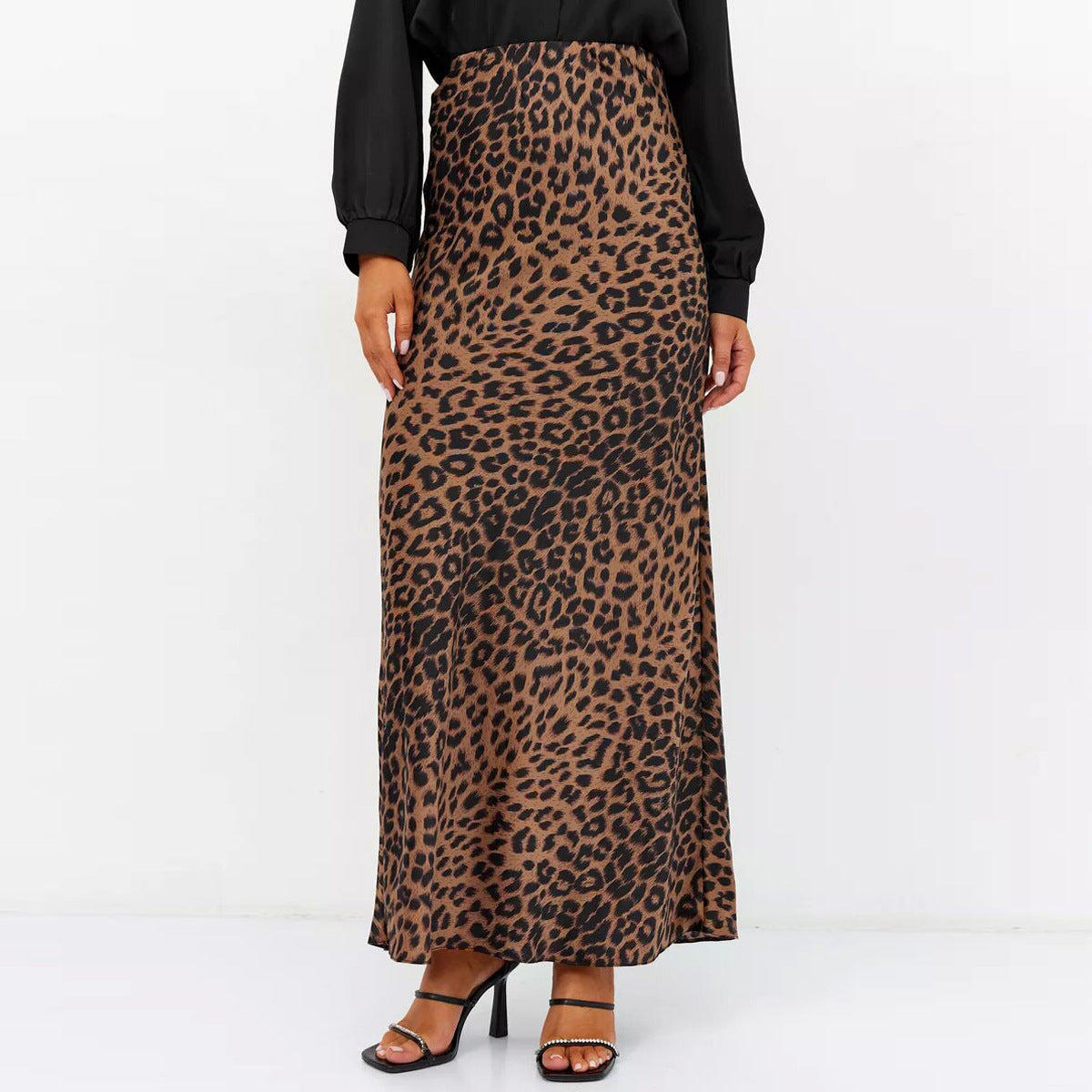 Sexy Leopard Print Maxi High Waist Skirts