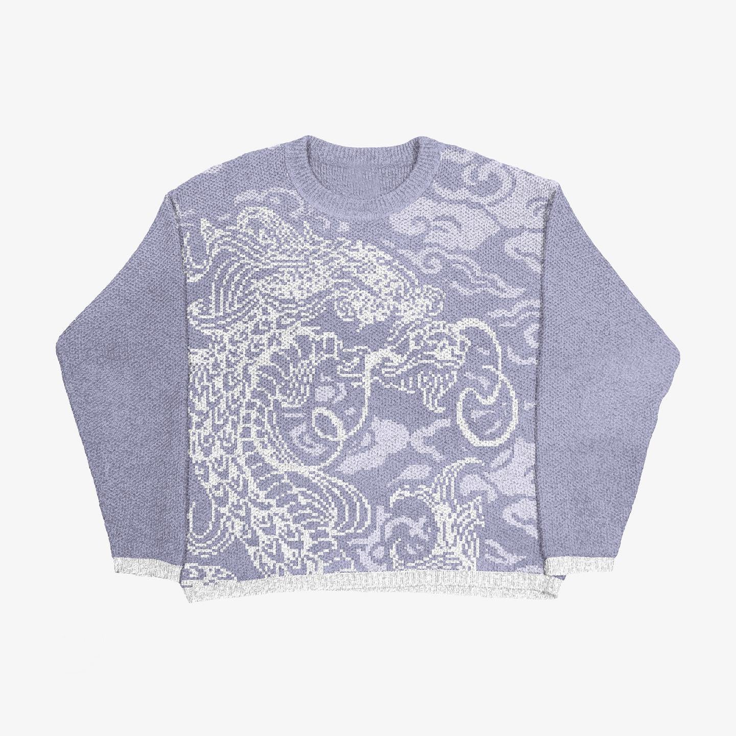 Round Neck Pullover Print Long Sleeve Sweaters