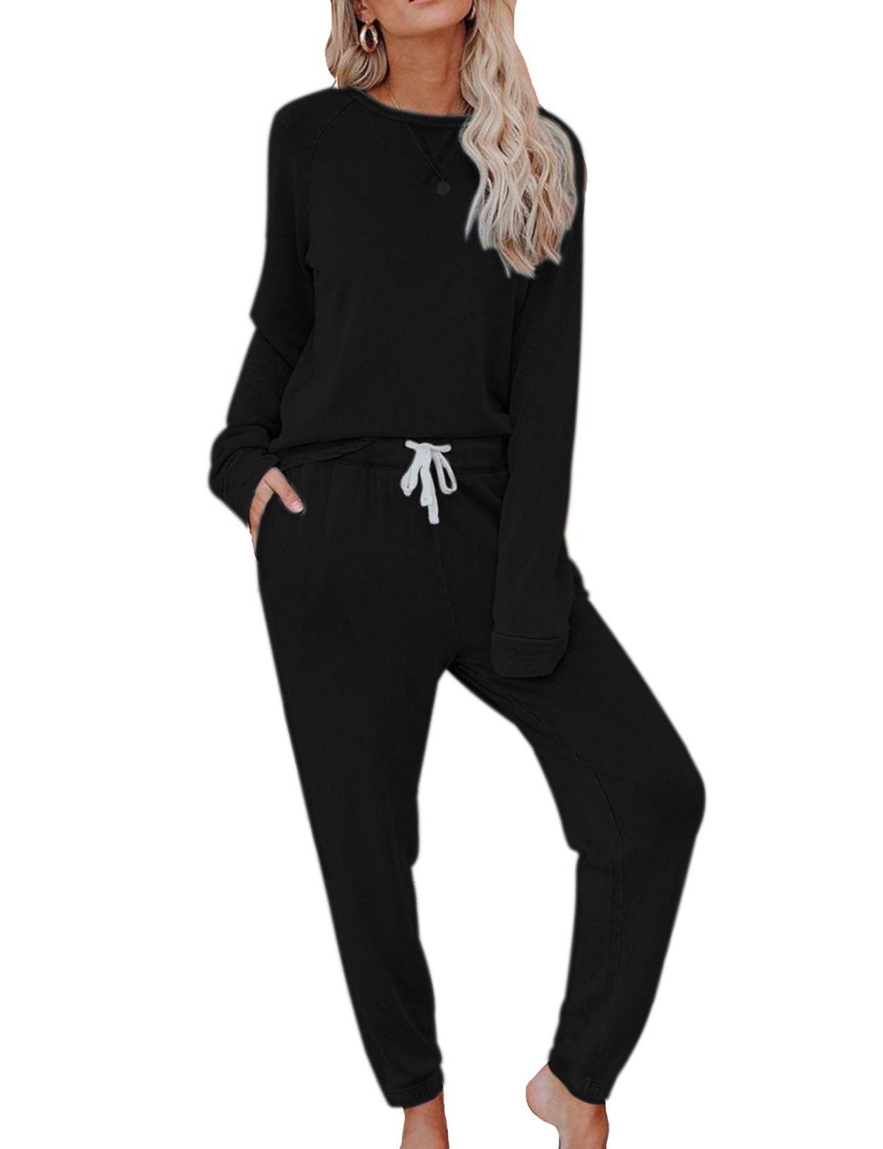 Women's Home Wear Casual Long-sleeved T-shirt And Suits