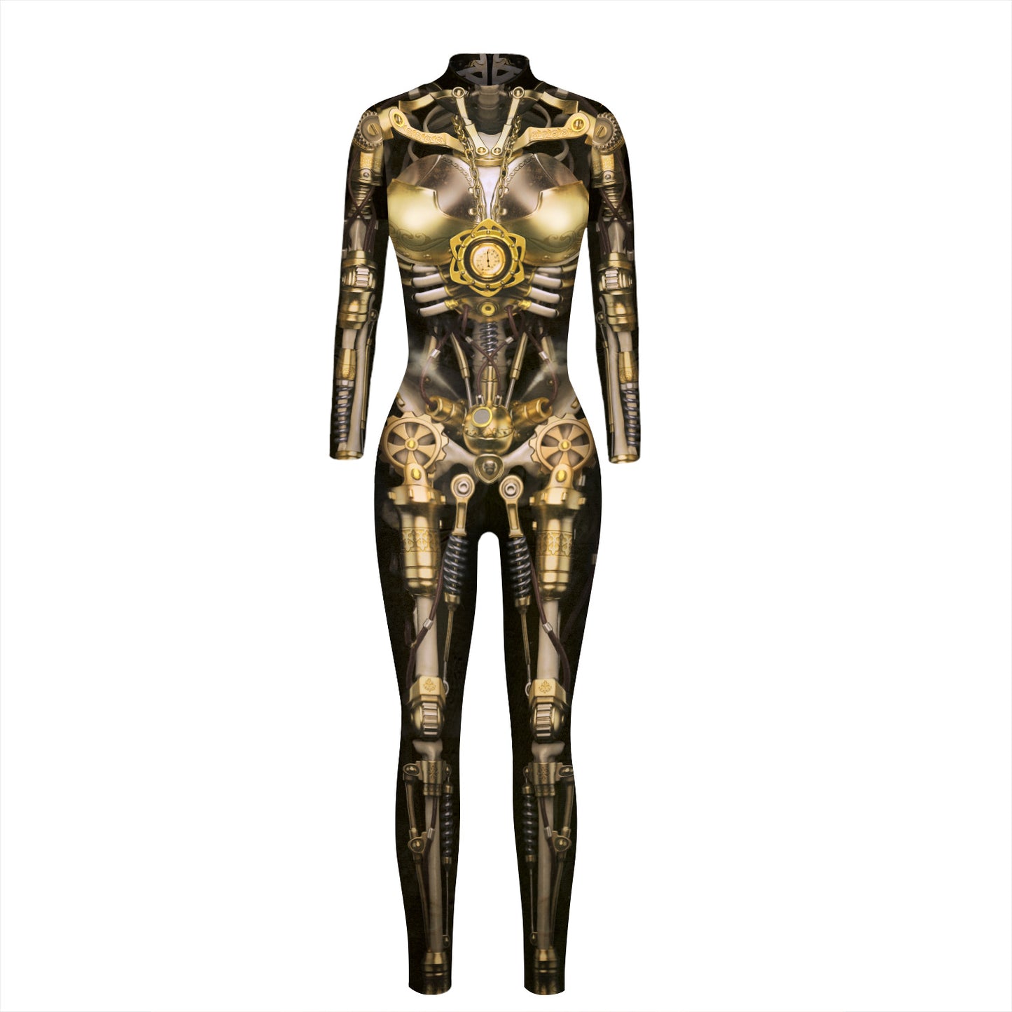 Women's Machine Skeleton Digital Printed Wear Slim-fit Costumes