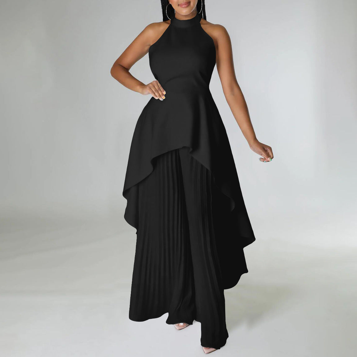 Set Summer Private Wear Backless Pleated Suits