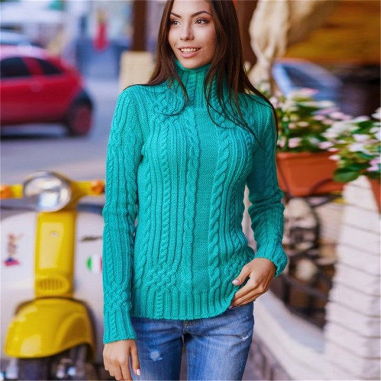 Durable Women's Turtleneck Fashion Slim Fit Sweaters