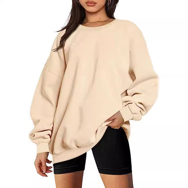 Women's Oversized Loose Sports Long Sleeve Round Sweaters