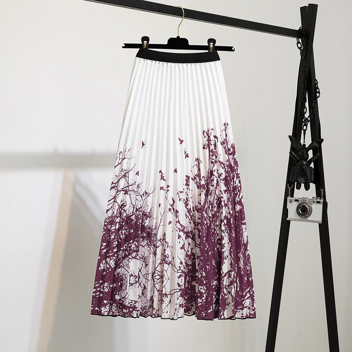 Women's New Half Printed Cartoon Pleated Skirts