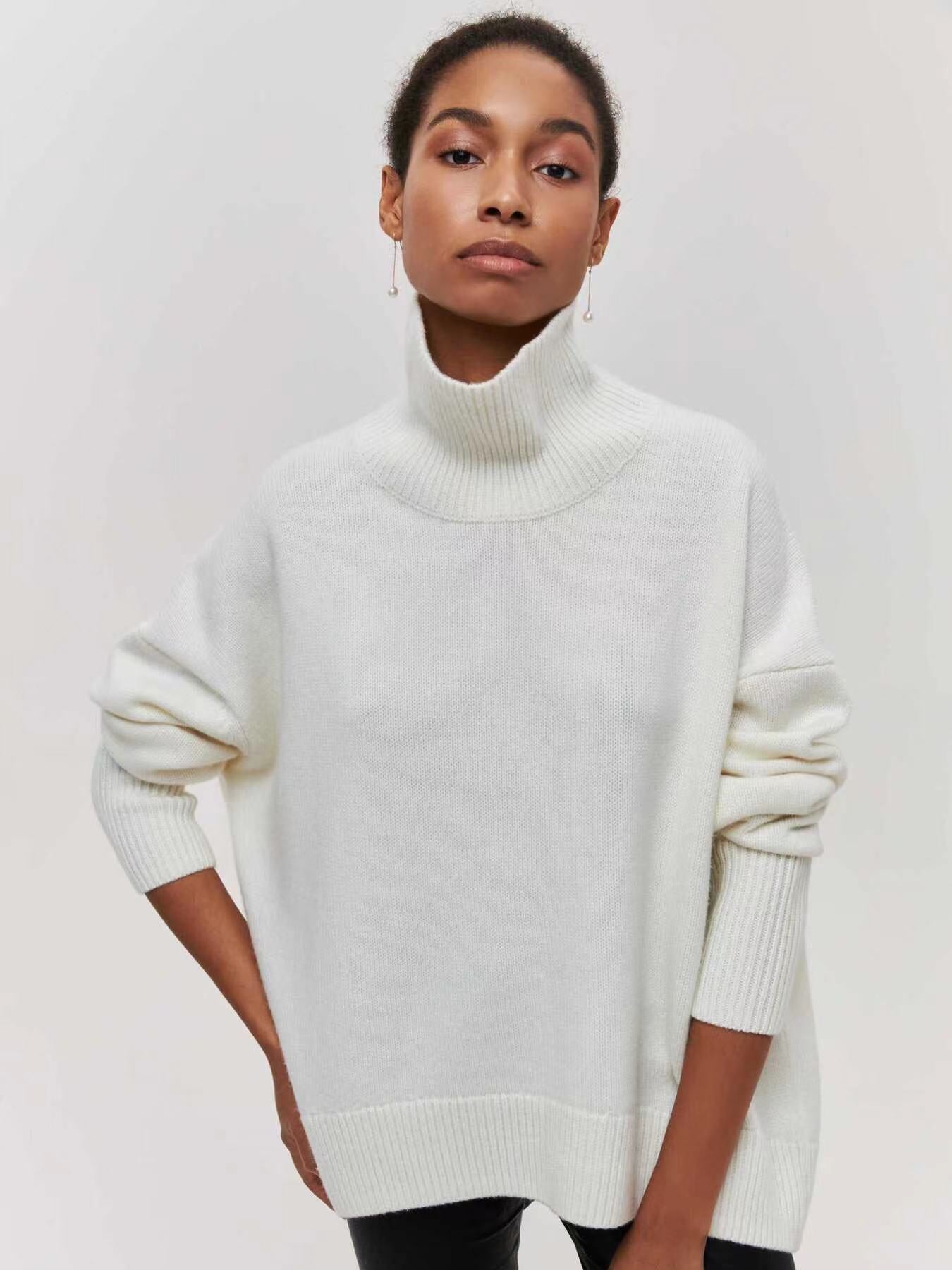 Women's Special Party Loose Mock Neck Sweaters