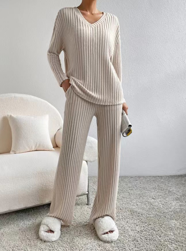 Fashion Casual Straight Loose Sunken Stripe Suits