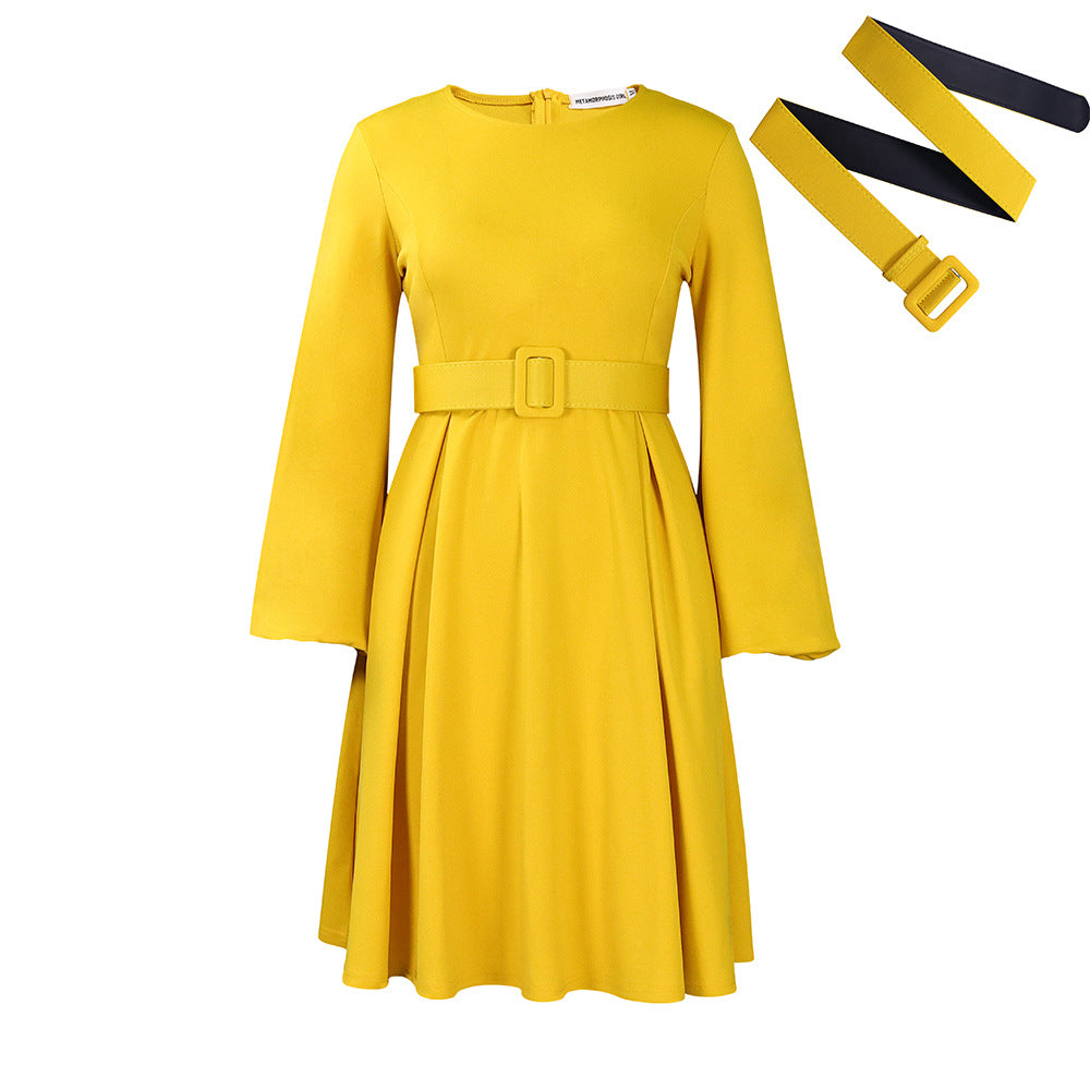 Women's Belt African Wear Long Sleeve Elegant Dresses