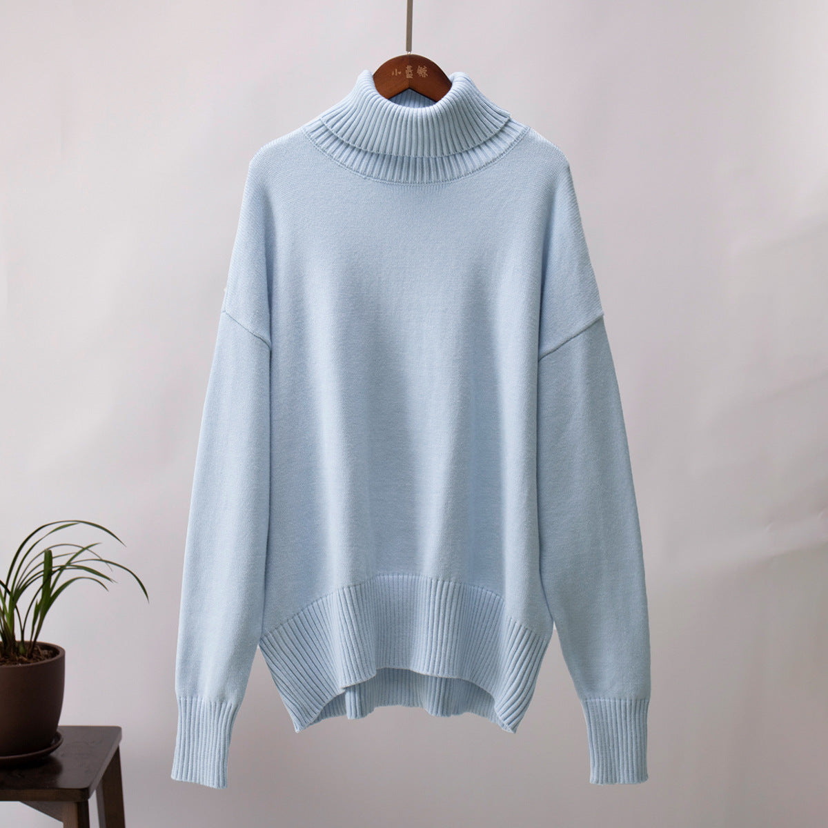 Women's Solid Color Turtleneck Loose Pullover Sweaters