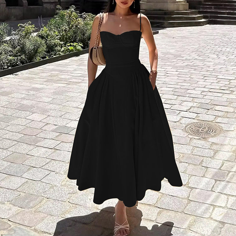 Women's French Retro Long Dress Court Style Dresses