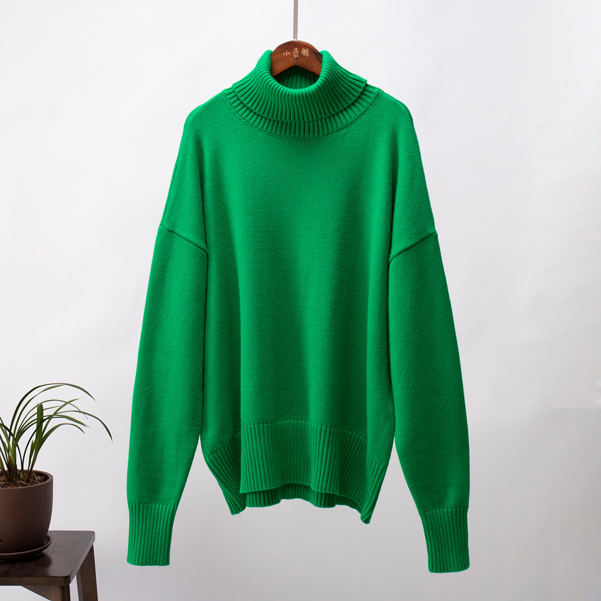 Women's Solid Color Turtleneck Loose Pullover Sweaters