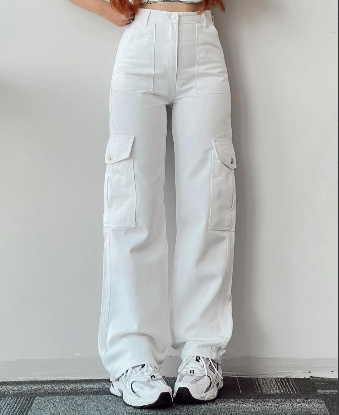 Pantalon décontracté à poches tridimensionnelles Pantalon taille serrée