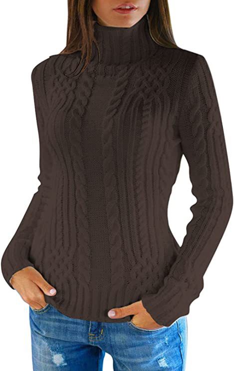 Durable Women's Turtleneck Fashion Slim Fit Sweaters